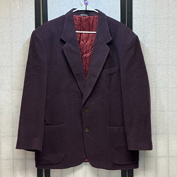 Pronto Uomo Italy Wool Blend Luxury Italian Tailored Suit Jacket Eggplant 42R - Picture 1 of 13